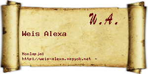 Weis Alexa névjegykártya